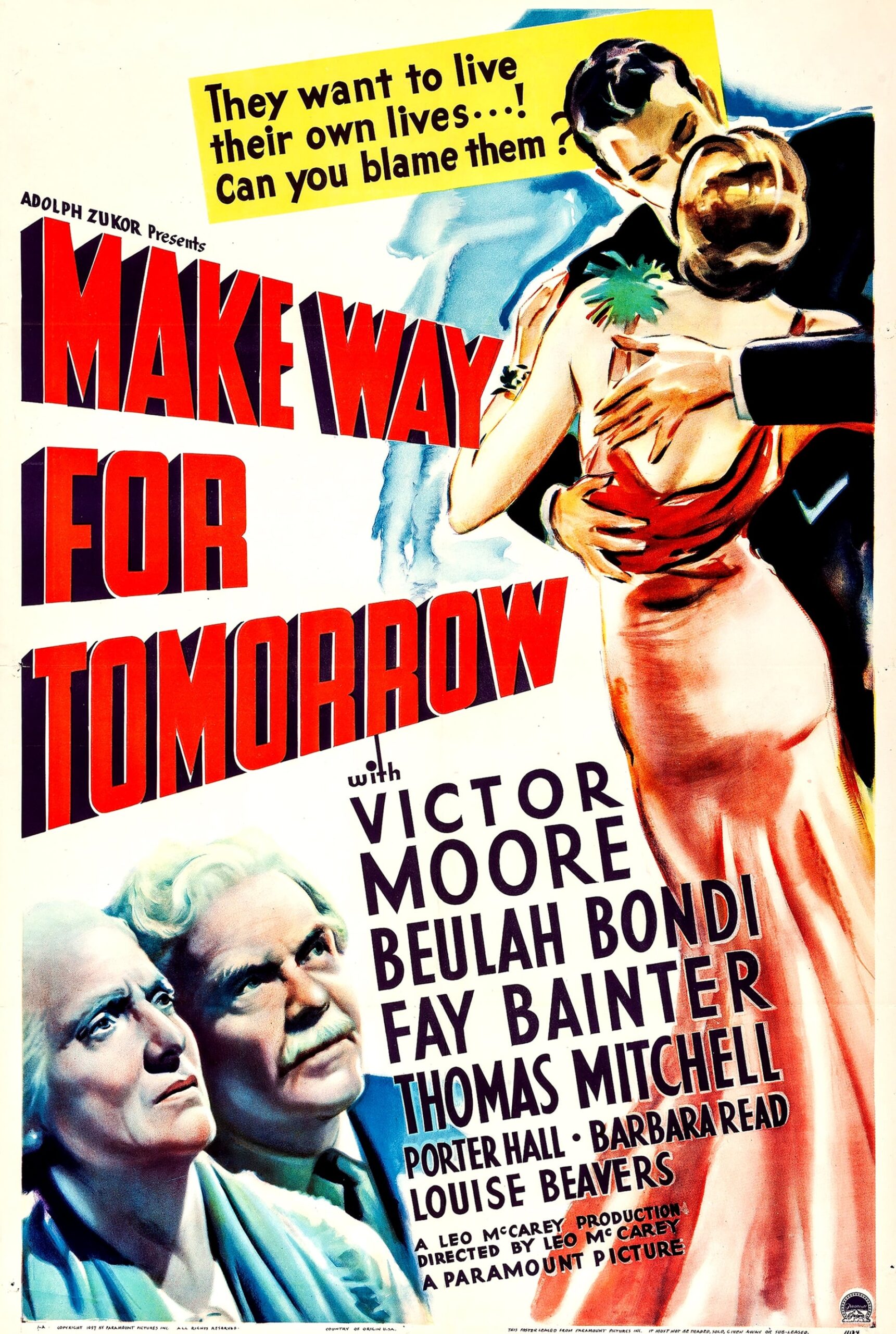 Make Way for Tomorrow poster